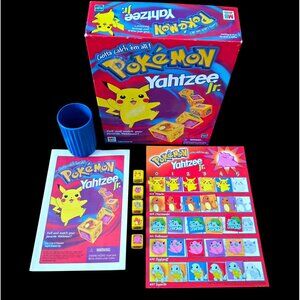1998 Pokemon Yahtzee Jr. Game Complete Dice Kids Children Family Fun Hasbro VTG